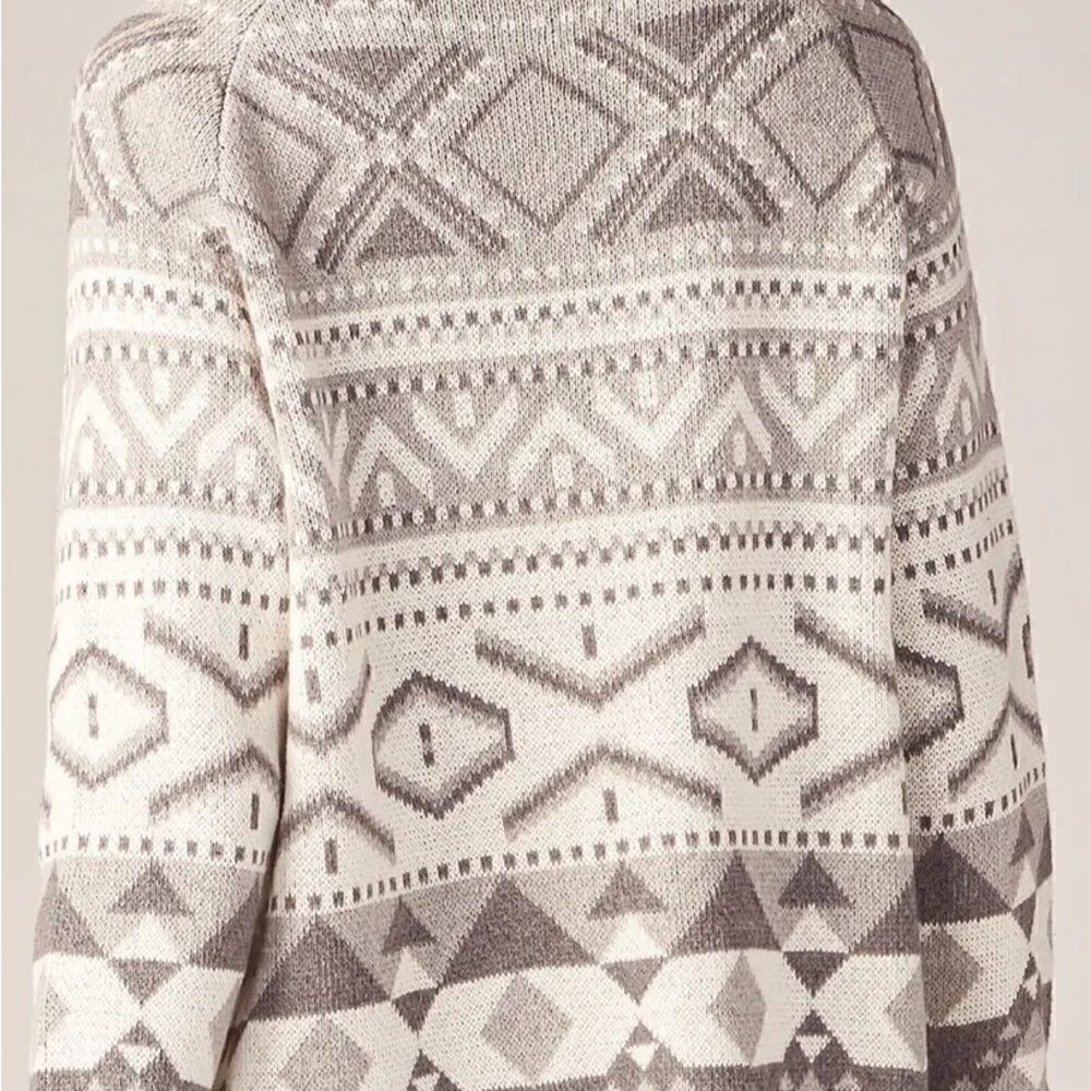 CHARLIE PAIGE Aztec Ragland Gray Cardigan Open Front Women’s Sweater Medium NWT